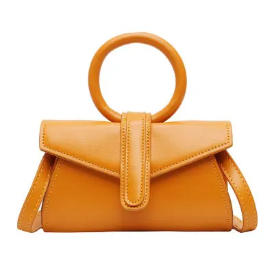 Orange Fluorescent Color Envelope Bag For Ladies Retro High Quality Pu Leather Handbags Female Wome Elegant Korean Style Crossbody Bags - Цвет: Orange