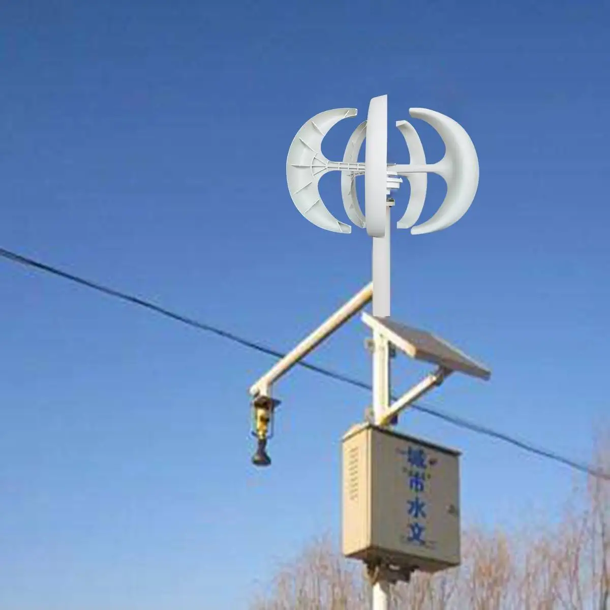 300 Вт 12В Вертикальная ось ветрогенератор VAWT лодка сад с контроллером 5 лопастной 3