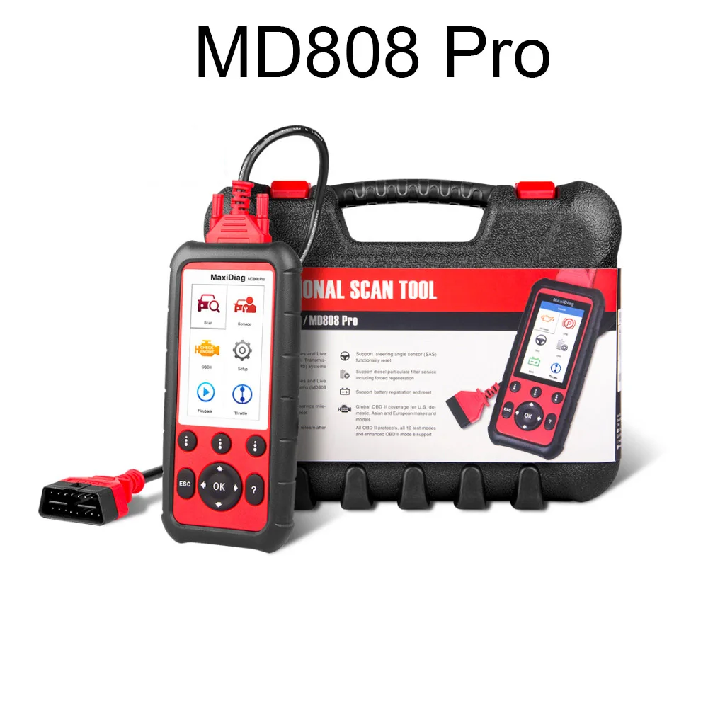 MD808 Pro Autel MD808 PRO OBD2 сканер автомобильный диагностический инструмент для двигателя, трансмиссии, SRS и ABS Авто сканер автоматический диагностический инструмент - Цвет: MD808 Pro
