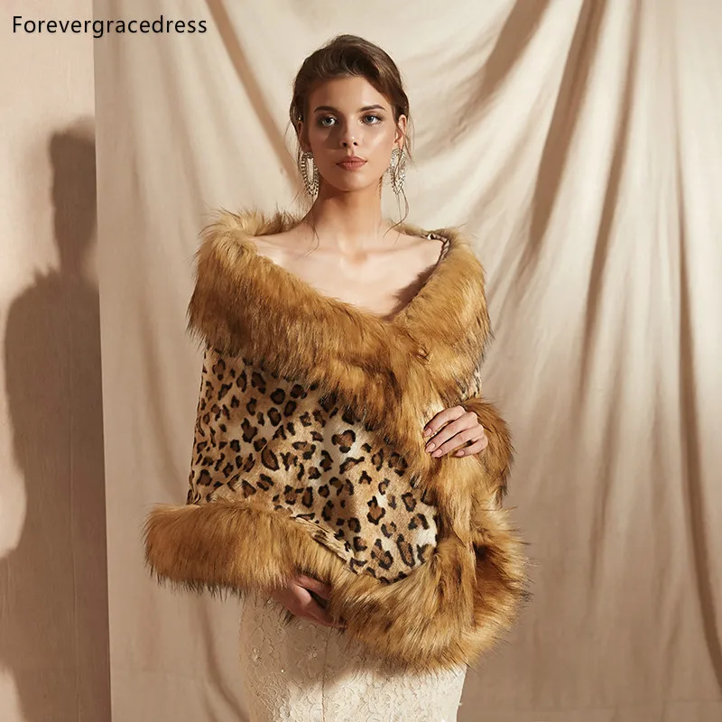 

Forevergracedress 2019 Elegant Soft Autumn Winter Faux Fur Bride Wedding Wrap Bolero Jackets Bridal Coats Shawls Scarves PJ324