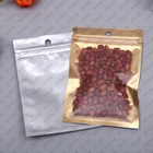 Горячая Распродажа, маленький золотойпрозрачный самоуплотняющийся пластиковый розничный товар 7,5*12 см, сумка для хранения на молнии с отверстием для подвешивания