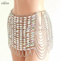 chran silver gem stone skirt belly dancer waist belt chain harness necklace bra bralete festival dress wear ibiza jewelry crs409
