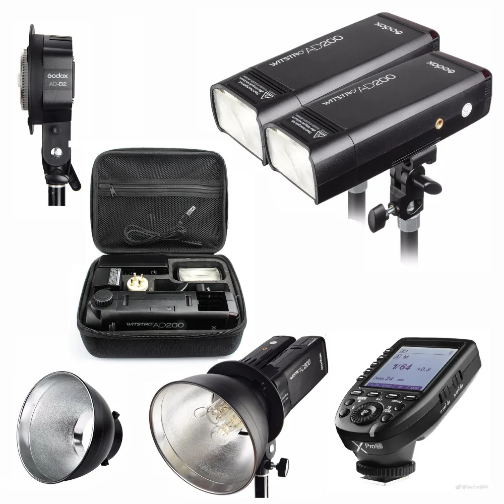 Godox AD200 400 Вт стробоскопическая вспышка Speedlite для Canon Sony Nikon Fujifilm камера + AD B2 XPRO