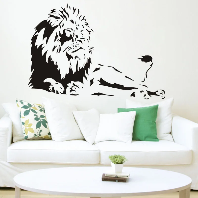

Free shipping lion vinyl wall stickers home decor living room diy creative mural art decals removable wall sticker