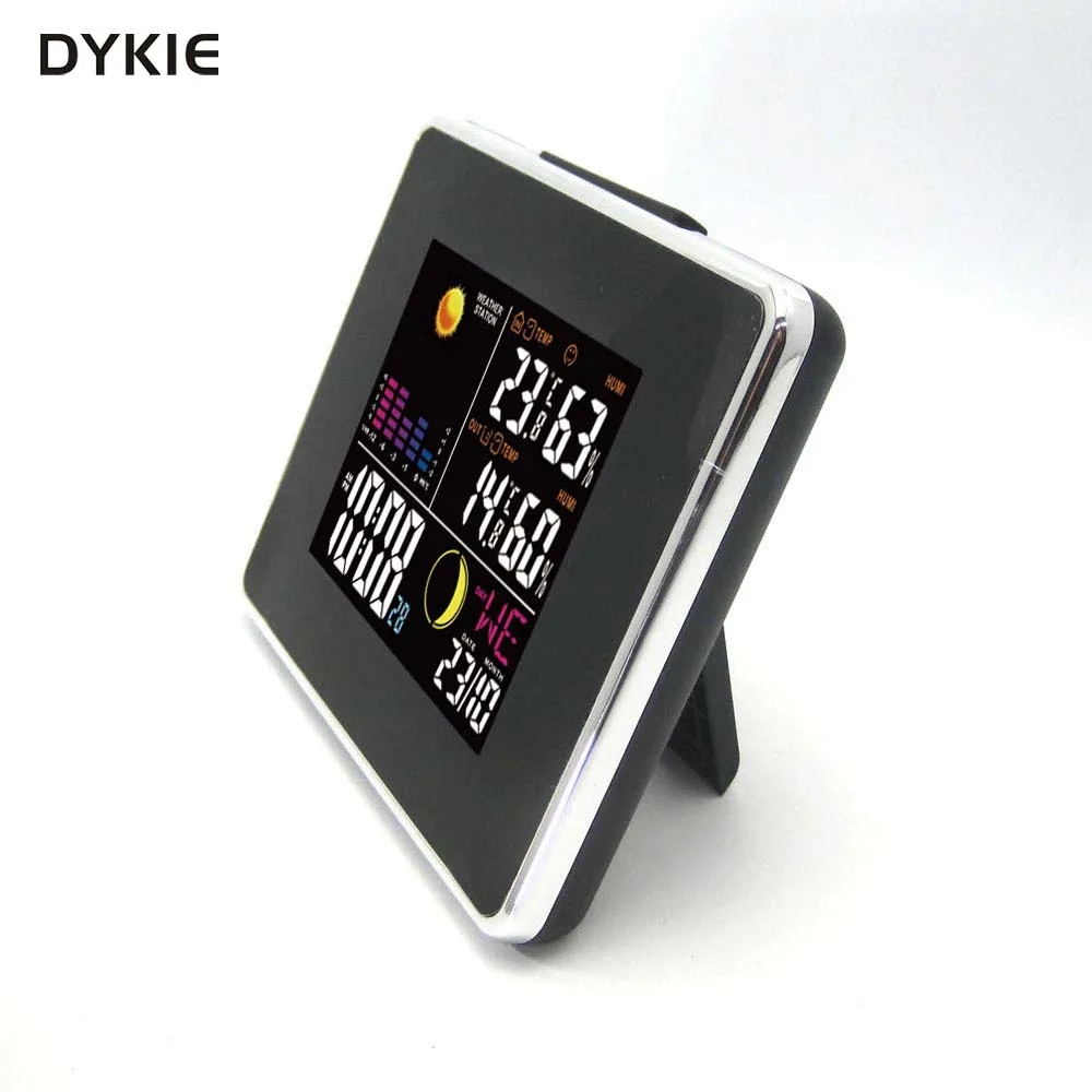 DYKIE 433 мГц RF беспроводной Метеостанция черный Крытый Открытый термометр