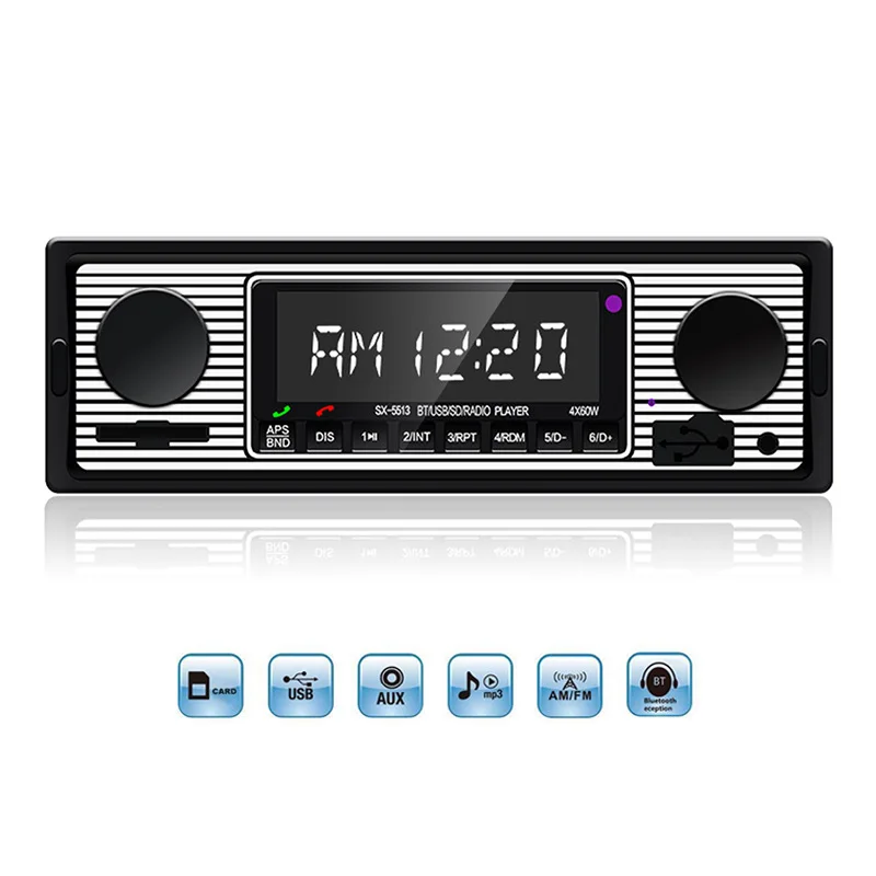Автомобильная стереосистема FM радио в стиле ретро 12 В Bluetooth MP3 плеер с поддержкой