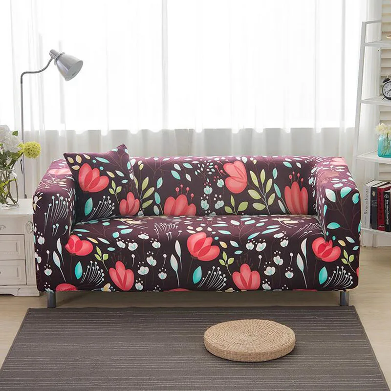 Домашний цветной плотный полноразмерный чехол для дивана с принтом