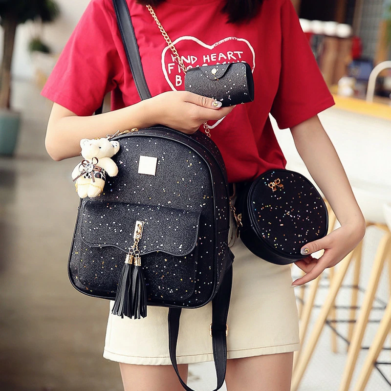 3 шт./компл. Новый дизайн кисточкой Для женщин рюкзак танцевальная одежда с