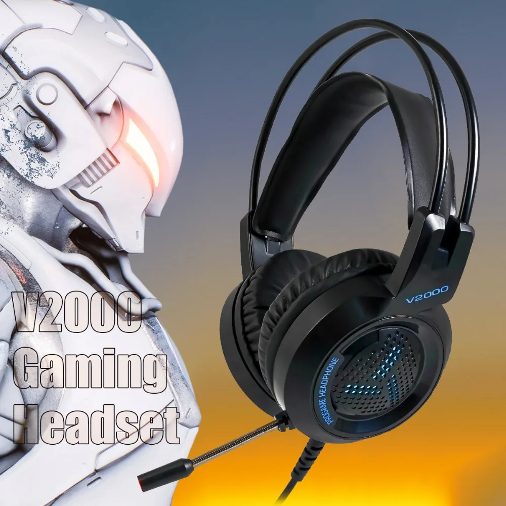

PC Gaming Headset 7.1 Gamer Surround Sound Bass Stereo Game Headphones With Microphone LED Colorful for Phone Xbox One PS4