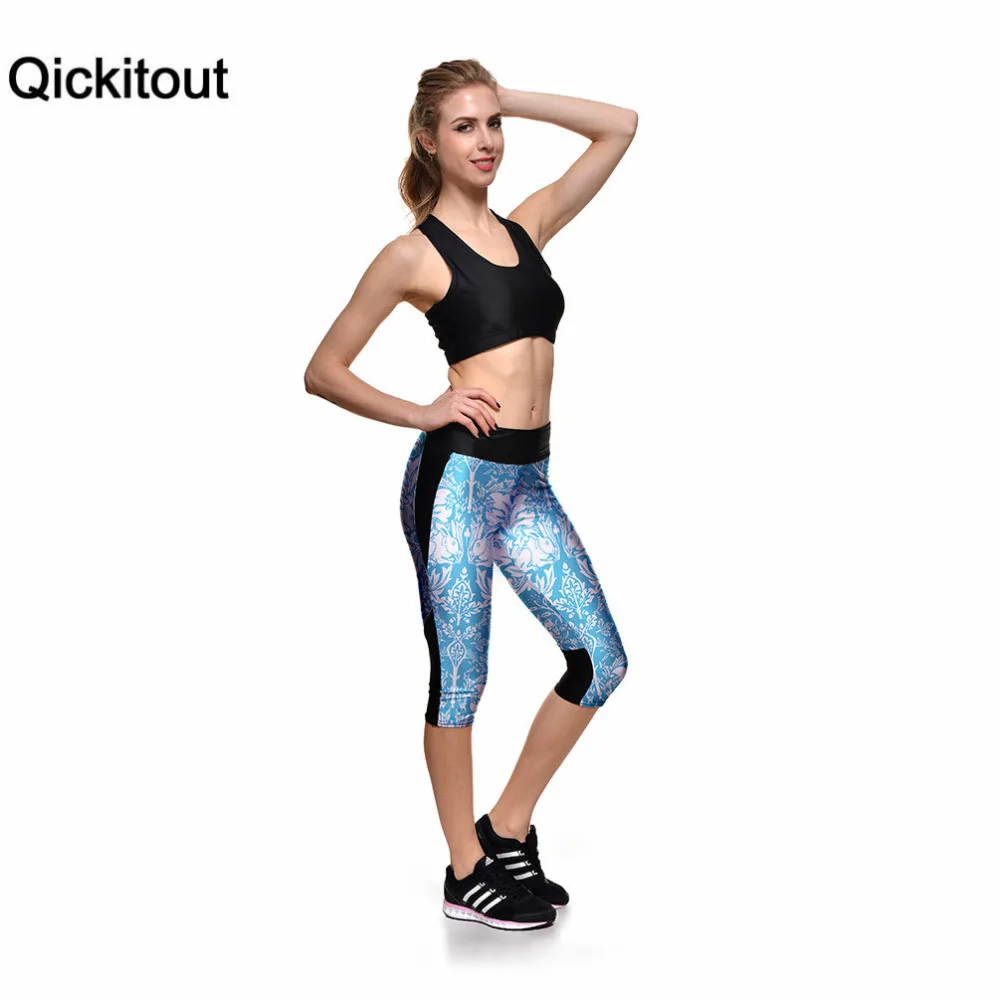 Брюки Капри бренда qickitout 2016 модные сексуальные женские брюки с 7 точками синие