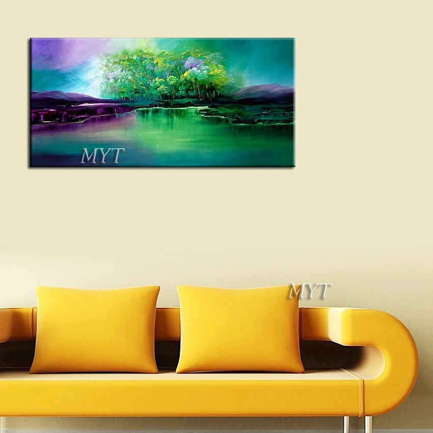 

Free Delivery, Modern Art Abstract, Aurora Borealis Hand-painted, Canvas, Bedroom Wall Painting Living Room