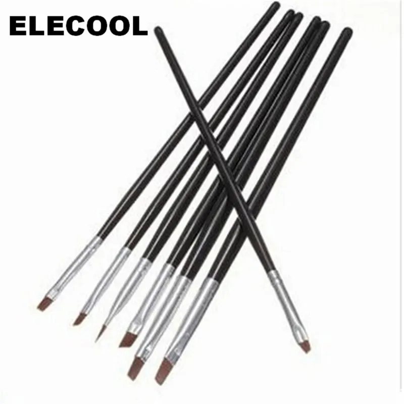 Горячая Распродажа ELECOOL 7 шт Nail Art кисти для рисования картины Типсы очистки от