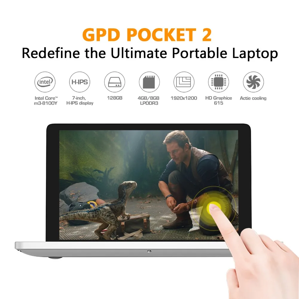 GPD Pocket2 Pocket 2 7 дюймовый сенсорный экран в алюминиевом корпусе мини ноутбук UMPC с