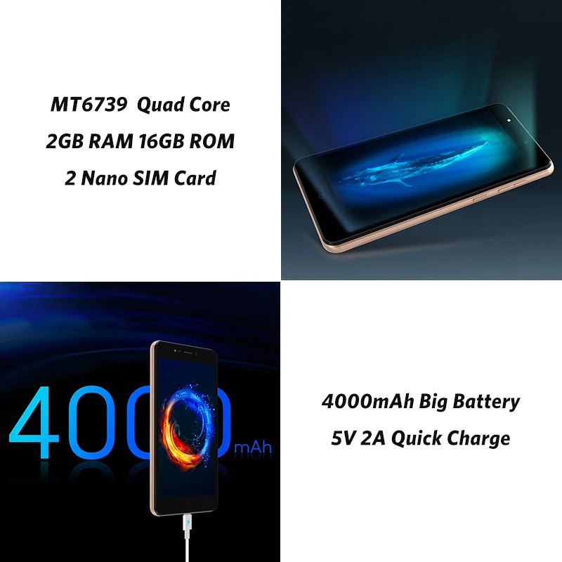 LEAGOO power 2 Pro GB 16 мобильный телефон Android 8 1 5 &quotHD MTK6739 четырехъядерный распознавание