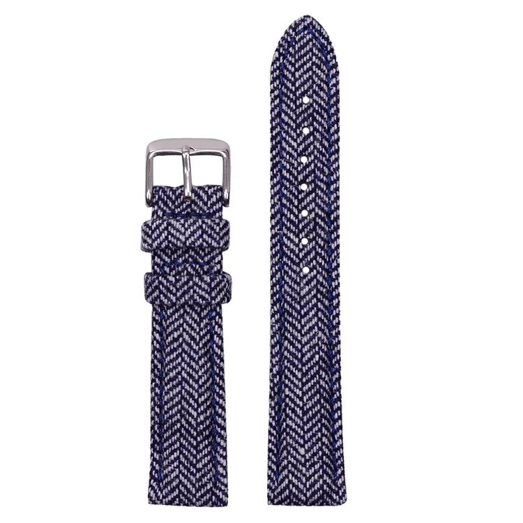 Herringbone Blue EACHE новейший простой и с узором в елочку шерстяной кожаный ремешок для часов браслет для часов - Цвет ремешка: Herringbone Blue