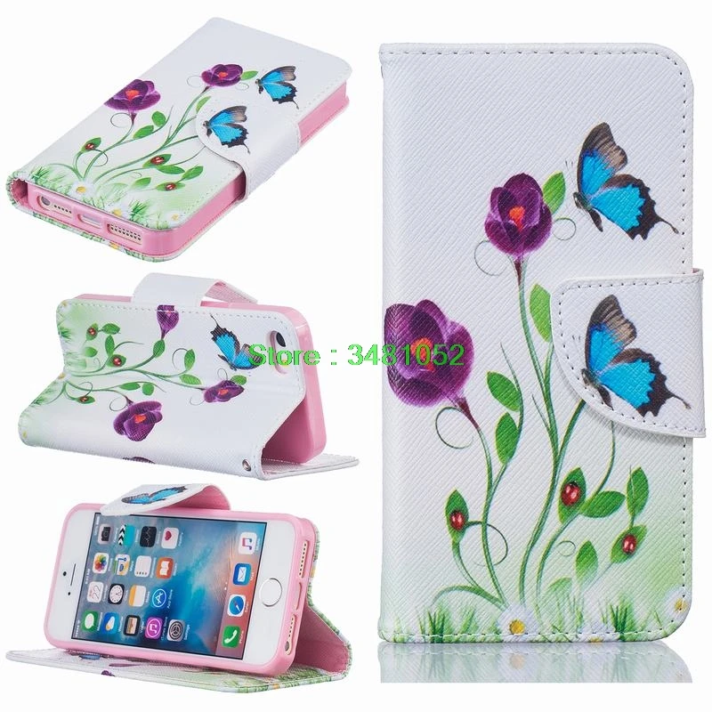 Флип чехол для Apple Iphone5 Iphone5s мобильный телефон кожаный IPhone 5 5S s кошелек
