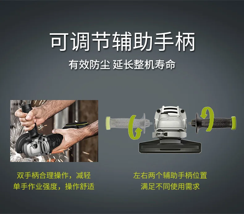 WU808/808,9 плетеная литиевая бесщеточная угловая шлифовальная машина беспроводной инструмент Многофункциональный Полировочный и шлифовальный станок