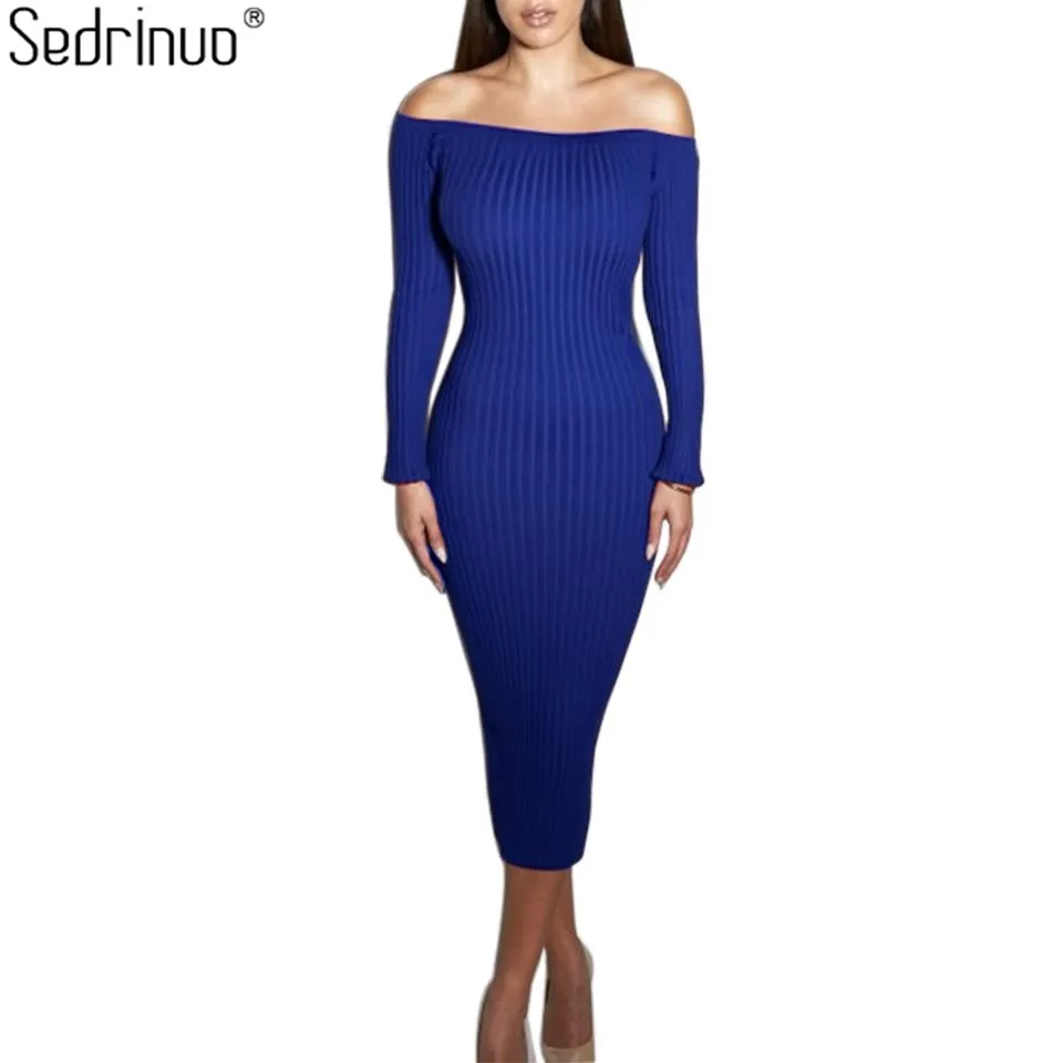 Модная одежда с длинными рукавами открытыми плечами Slash шеи сексуальная клуб