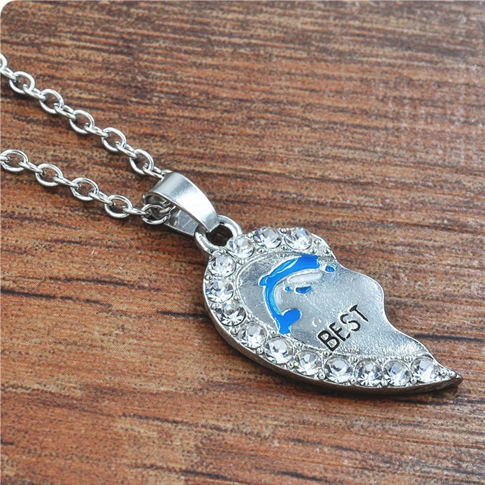 Модные сердце кристалл кулон ожерелье пару любовь навсегда Свадьба нержавеющей