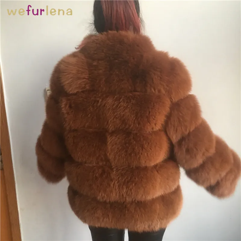 2018 Welfurlena 60cm Wide-waisted Real Fox Fur Thick Coat Winter Warm Solid Genuine Jacket Fashion Women Natural Overcoat New | Женская