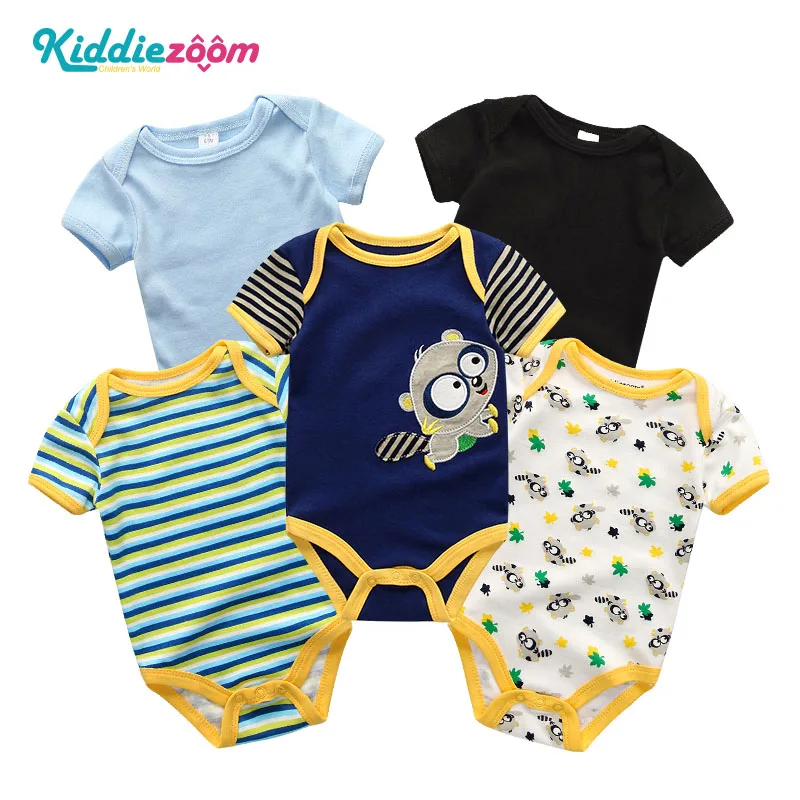 Baby Sets5122 Комплекты одежды из 5 предметов, Детские боди с короткими рукавами, хлопок, одежда для маленьких мальчиков, одежда для новорожденных девочек, Roupas de bebe, 0-12 месяцев - Цвет: Baby Sets5122