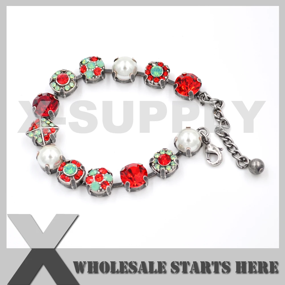 10 мм чатон хрусталь цветком приукрашиванием теннис Браслеты чашечная цепь из