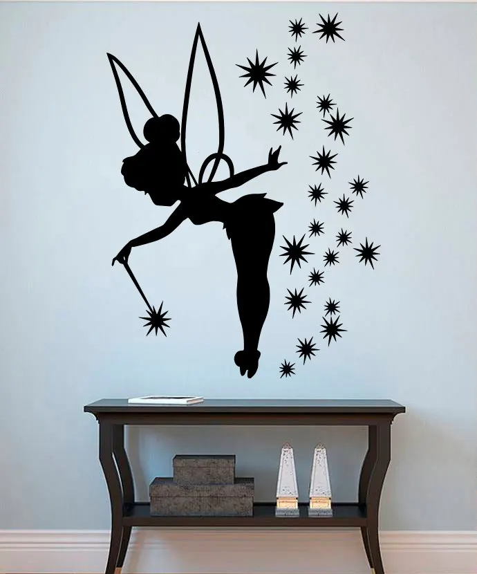 

Fairy Silhouette With Magic Bar Cute Wall Murals Home Nursery bedroom Special Cute Decorative Vinyl Wall Decals Wallpaper Wm-307