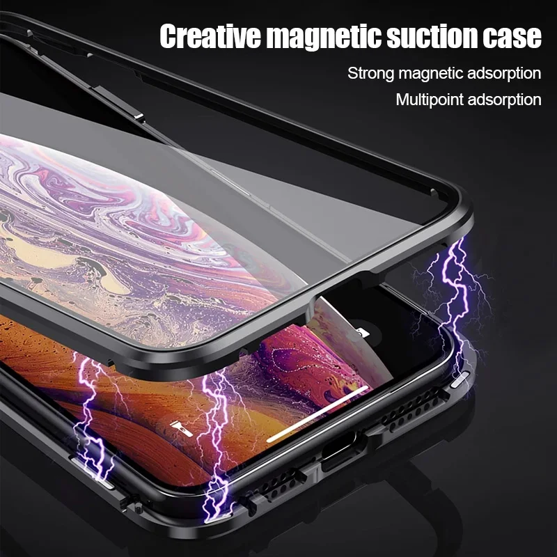 Для iphone X XS Max XR металлический магнитный чехол для 10 8 7 6s plus 7plus роскошный