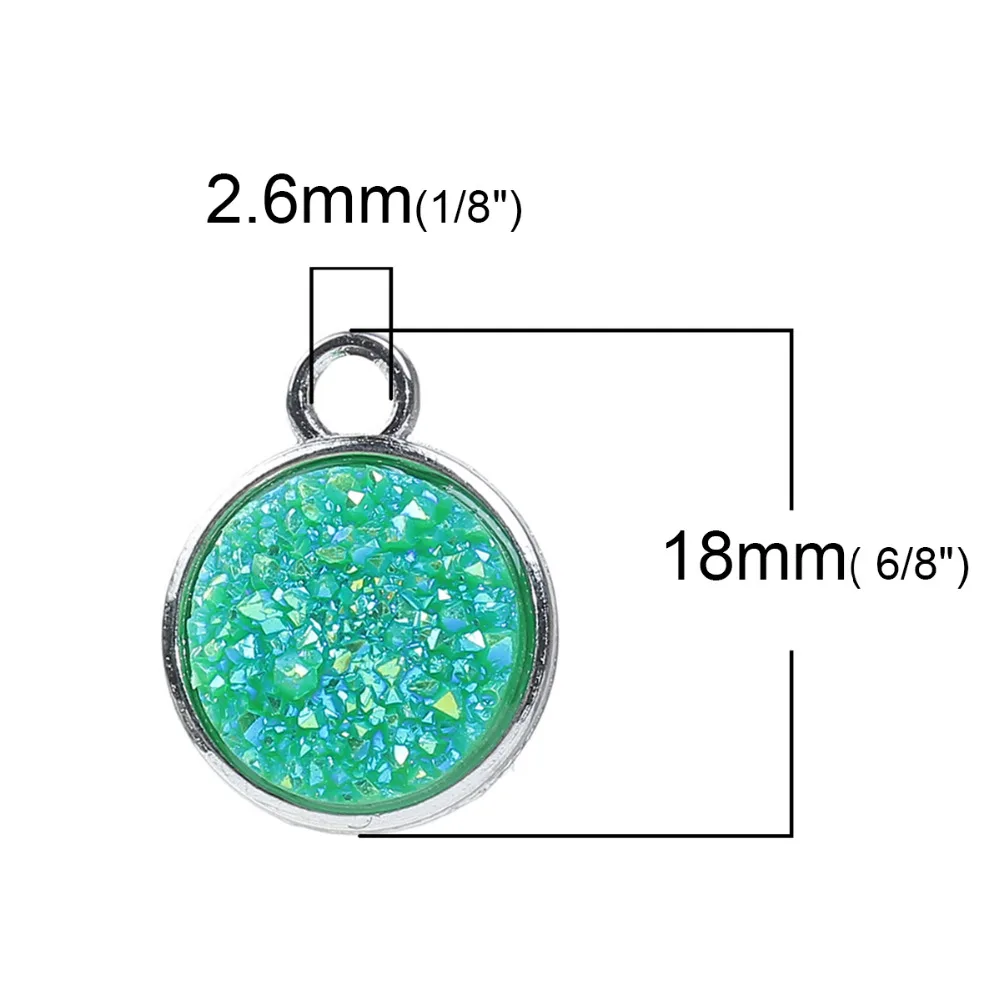 DoreenBeads 5 шт. ручной работы купольное уплотнение из смолы кабошоны круглые кулоны