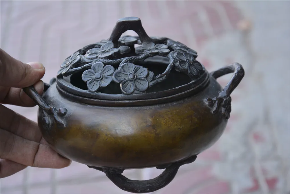 

Old Chinese copper Plum plate,Handmade home collection,Free shipping