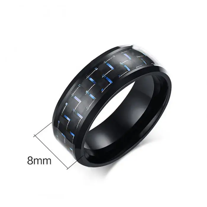 Кольцо с инкрустацией из карбонового волокна для мужчин и женщин 1 шт. простое