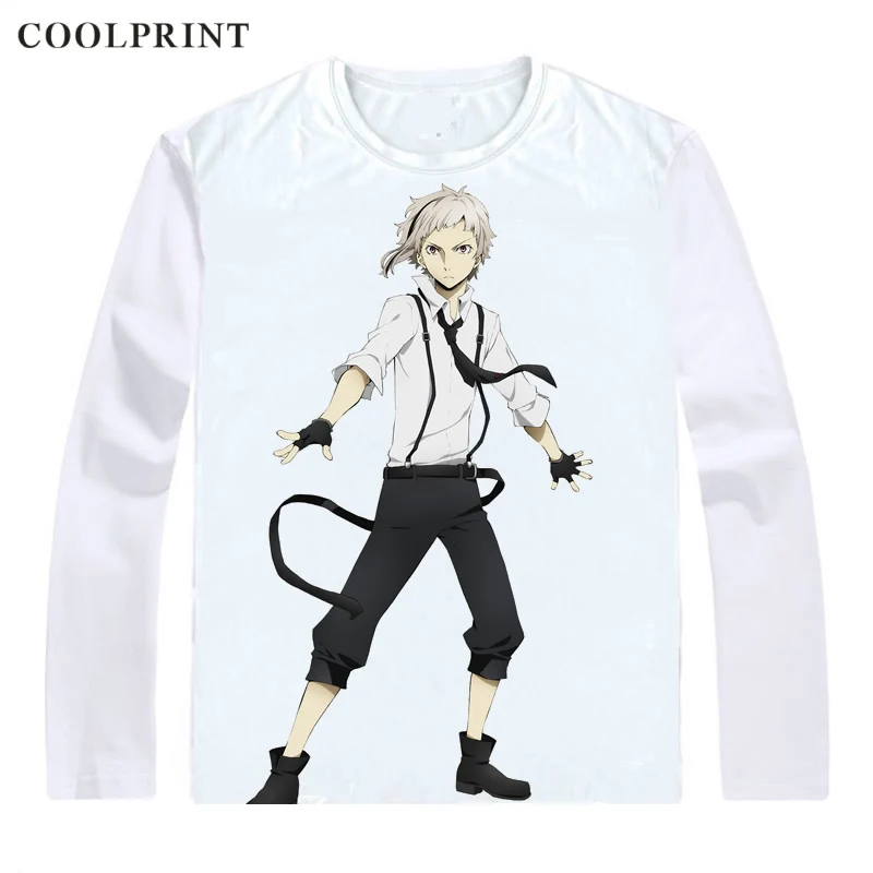 Style 14 Дазай Осаму кости перевязанная шея футболка Bungou бродячие собаки литературная мужская футболка Повседневная Винтажная Футболка с принтом длинный рукав рубашки - Цвет: Style 14