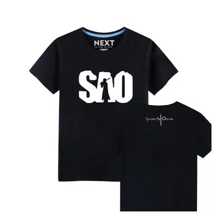 Sword Art Online T-shirts printing SAO O-neck Tees Summer Cotton Short-sleeve Men women tops | Мужская одежда