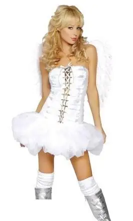 Фэнтези белый костюм ангела с крыльями женская свадебная одежда милое платье