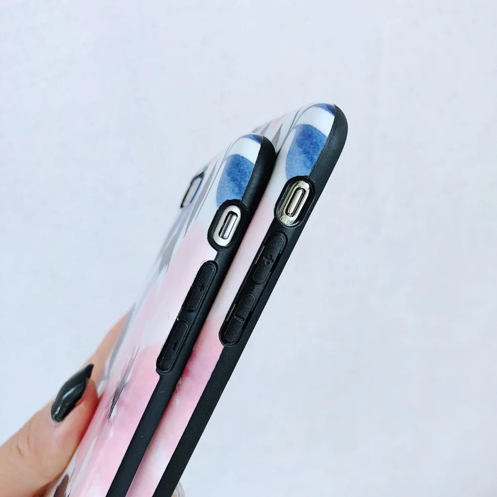 Axbety СПС iPhone XS MAX/XR модный цветок IMD телефон чехол для 6s 6 7 8 плюс мягкий Силиконовый