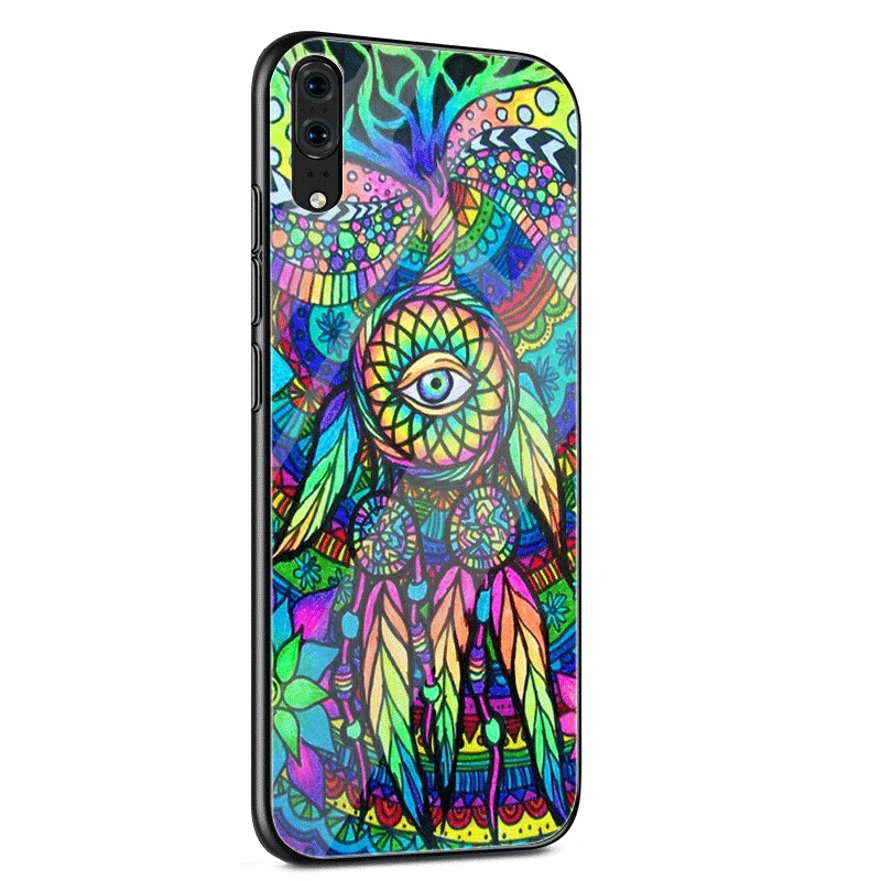 Hippie Psychedelic Glass Case TPU For Huawei P30 P10 P20 P Smart Mate 10 20 Lite Pro Y6 Y9 Honor 7A 8X | Мобильные телефоны и