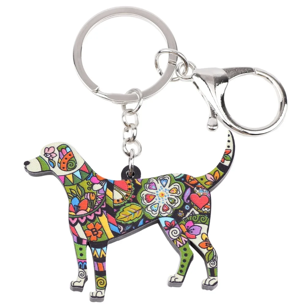 Bonsny Acrylic Dog Jewelry Puppy Beagle Pets Key Chain Ring Pom Gift For Women Girl Bag Charm Keychain Pendant | Украшения и