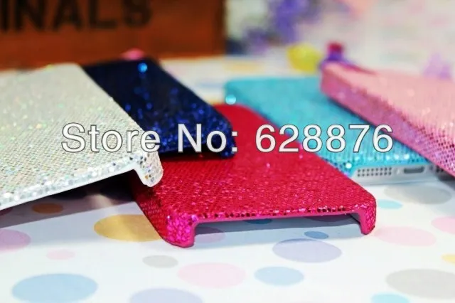 Newest Free Shipping Shimmering Powder Designed Colorful Bling Glitter PC Hard Back Cover Case for iPhone 5/5S mix style gift |