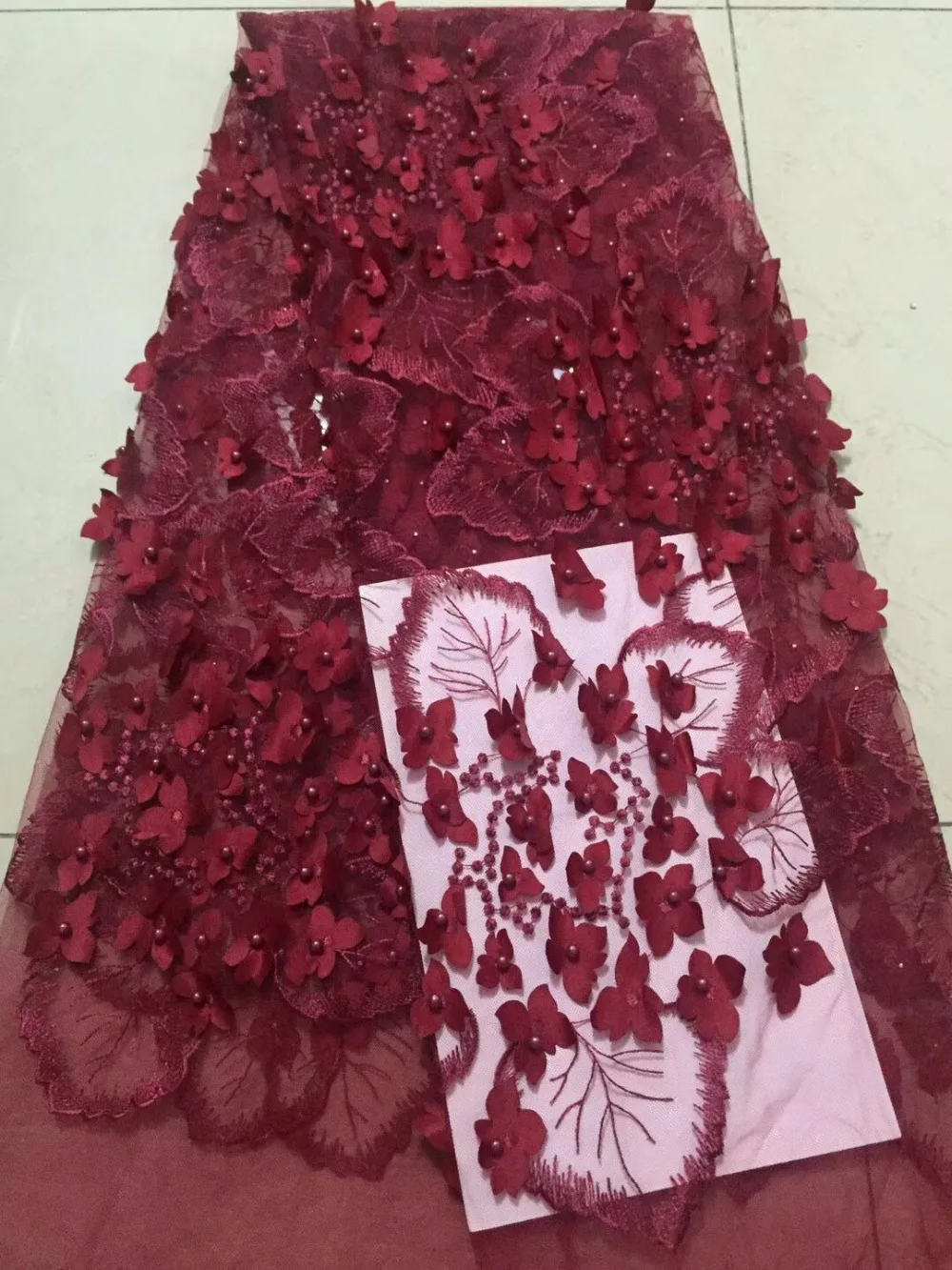 2018 новый стиль французская сетчатая кружевная ткань 3D цветок африканский тюль