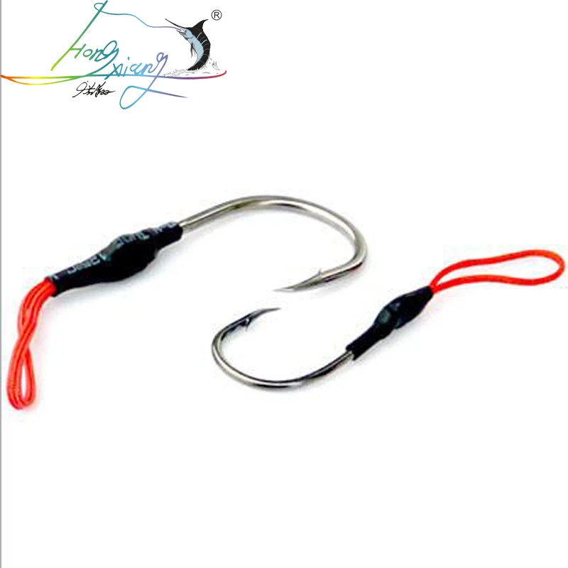 2pcs Stainless Steel Jigging Spoon Fishing Hook With PE Line Saltwater Jig Assist Fishhook For Sea Size 1/0-4/0 | Спорт и