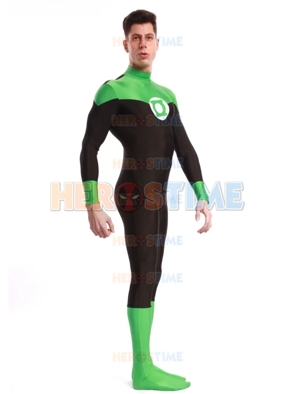 Спандекс Fullbody Косплей комиксы костюм зеленого фонаря Хэллоуин вечерние
