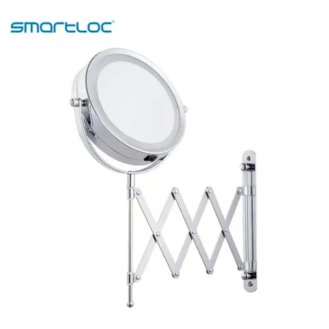 Удлиняющее настенное зеркало smartloc с железной ручкой, 15 см, 2 лица, 3X увеличительное светодиодный светильник щение, зеркало для ванной комнаты, подвесные круглые зеркала для туалетного столика