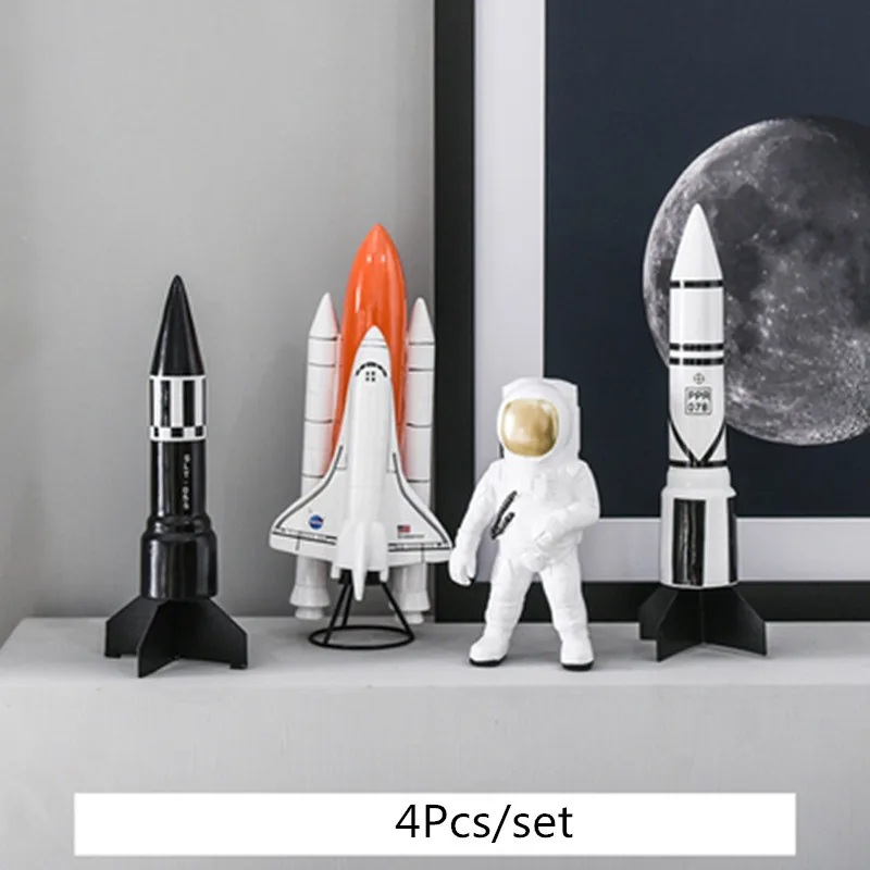 Серый Астронавт статуя космический челнок ракета космического человека арт Скульптура резиновая фигурка ремесленное домашний Гостиная украшения R296 - Цвет: Серый