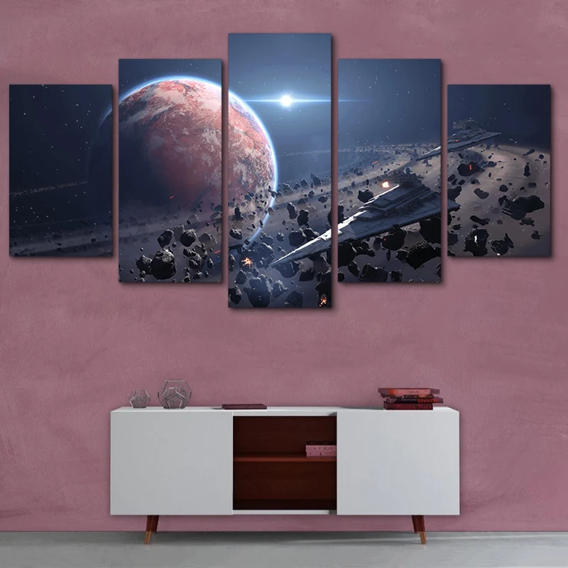 YPHYHD Современное украшение для дома холст модульные картины искусство 5 шт. кино