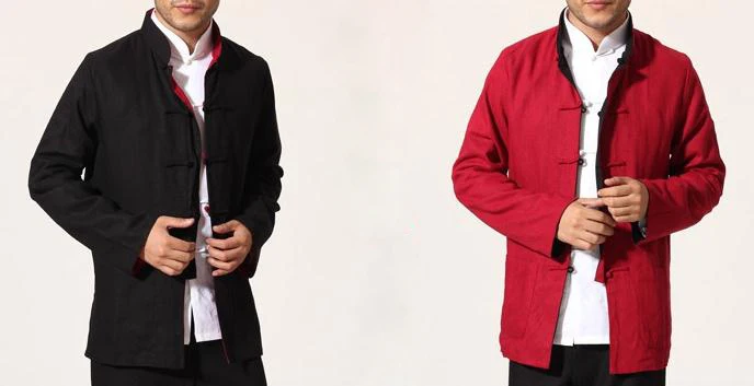 Реверсивный jacketwing Чун Тан suitsmartial искусств кунг фу тай чи одежда мужская coatblack +