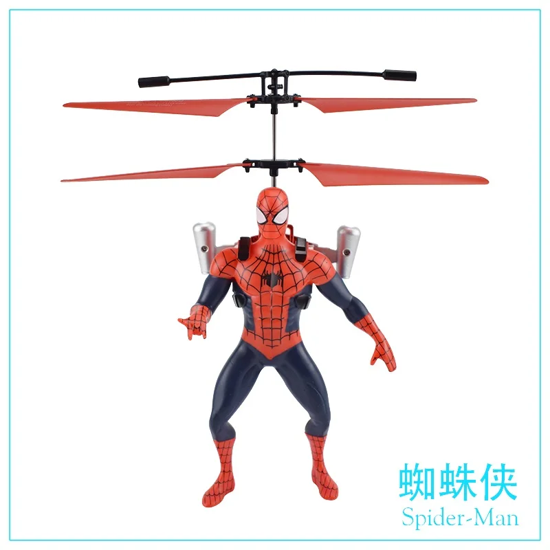 Spider-man foam box Мстители супергерой индукционный самолет мини Радиоуправляемый Дрон летающие игрушки светодиодный освещение детский подарок новейший против летающий шар мини Дрон подарок - Цвет: Spider-man foam box