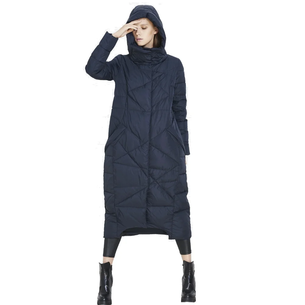 

Winter down coat hooded woman long thicken large size quality goods winter Cold-proof loose down coat hooded women uv1289