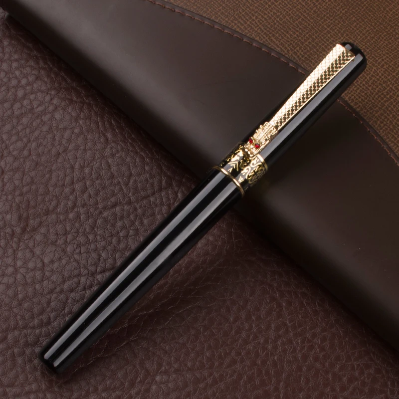 Шариковая ручка DIKA WEN классический черный дракон Красный Кристалл глаза перьевая