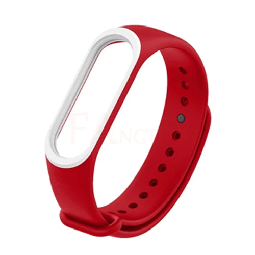 red and white Двойной цвет для xiaomi mi Band 3 спортивный ремешок силиконовый ремешок на запястье для xiaomi mi band 3 аксессуары браслет mi band 3 ремешок Новинка - Цвет: red and white