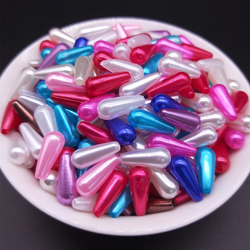 100 шт. имитация жемчуга с прямым отверстием бисер смешанный цвет белые и бежевые